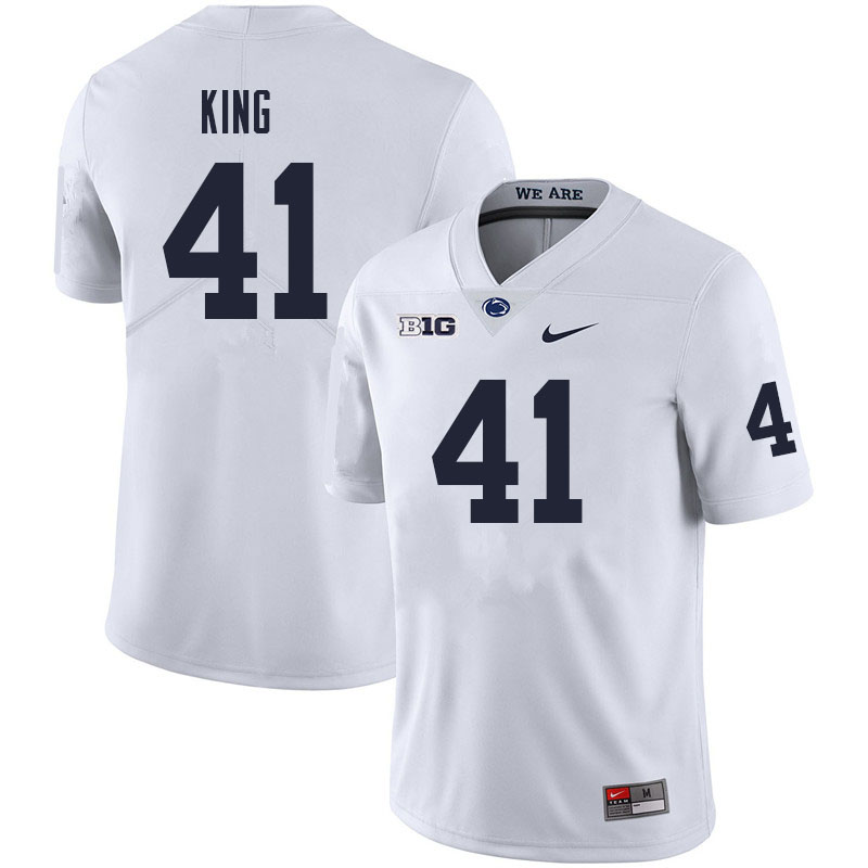 NCAA Nike Men's Penn State Nittany Lions Kobe King #41 College Football Authentic White Stitched Jersey UDO6598FA